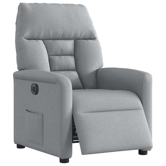 vidaXL - Fauteuil - elektrisch - verstelbaar - stof - lichtgrijs
