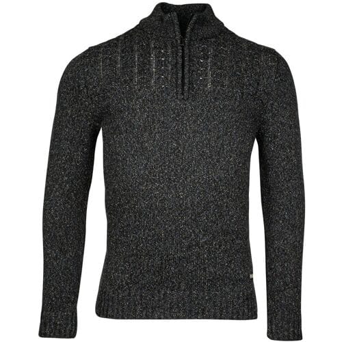 Baileys Trui Top Cable Knit Half Zip Single Knit Navy / male