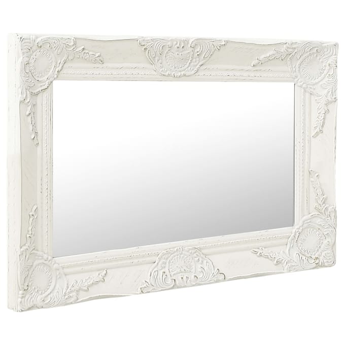vidaXL - Wandspiegel - barok - stijl - 60x40 - cm - wit