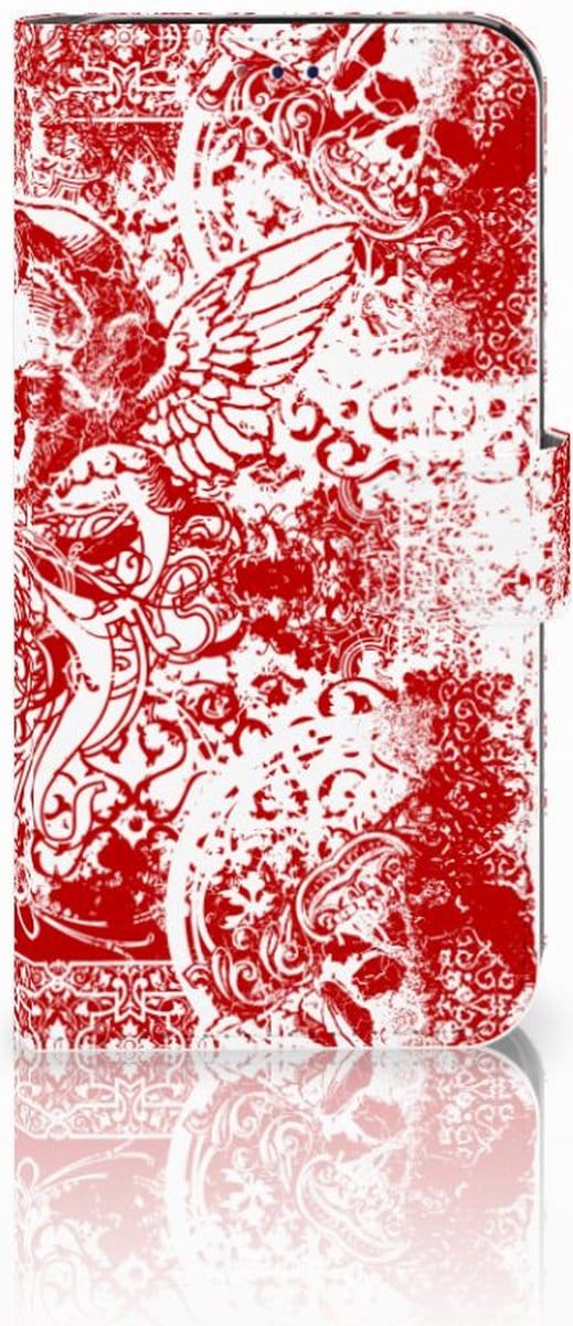 Telefoonhoesje met Naam Samsung Galaxy A10 Angel Skull Rood