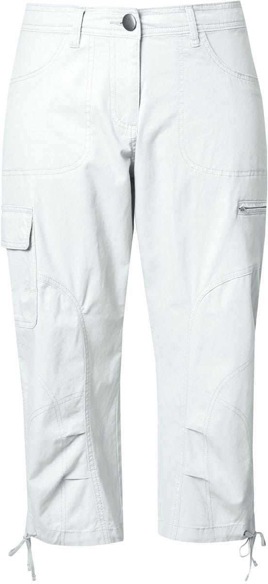 Ulla Popken - Dames - 7/8-cargohose comfortabele tailleband - Sneeuwwit - Maat 60