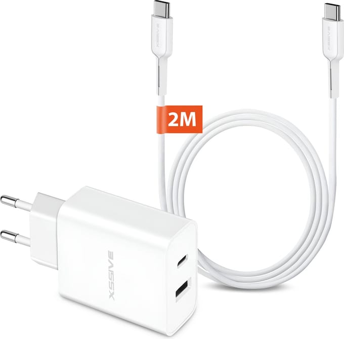Fast Charger met USB C naar USB C Oplader Kabel - 2 Meter - Universeel