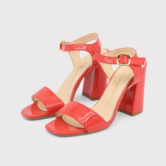 Annika Patenten Leren Blokhak Sandalen