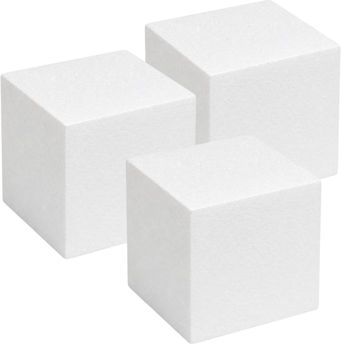 Piepschuim vormen - kubus - 3x - 30 x 30 x 30 cm - styropor hobby / DIY vorm - basis knutselfiguren
