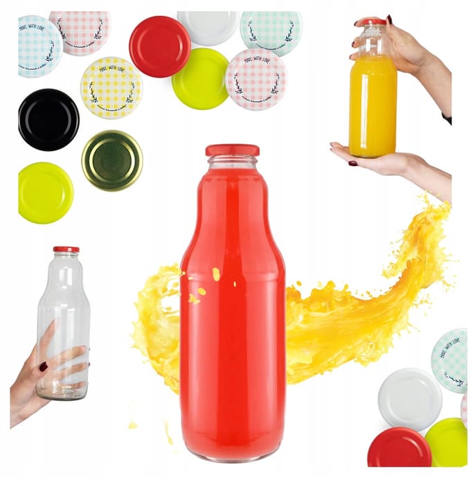 Bimberek FRUIT - Glazen Fles - 1L - Voor Sap en Melk