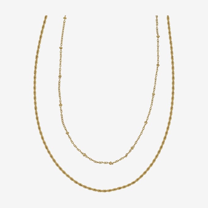 Essenza Double Chain Necklace Gold