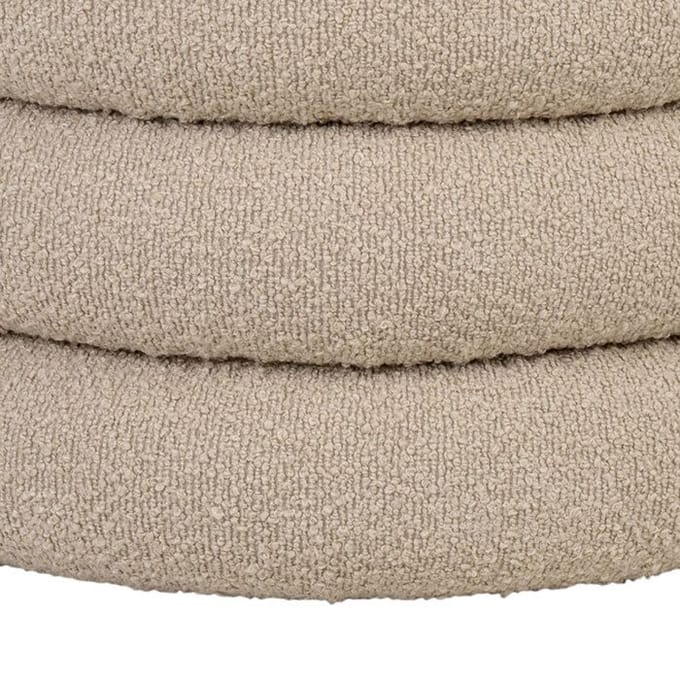 Brooklyn Pouf - Pouf in bouclé with storage, grey, Ø44x44 cm