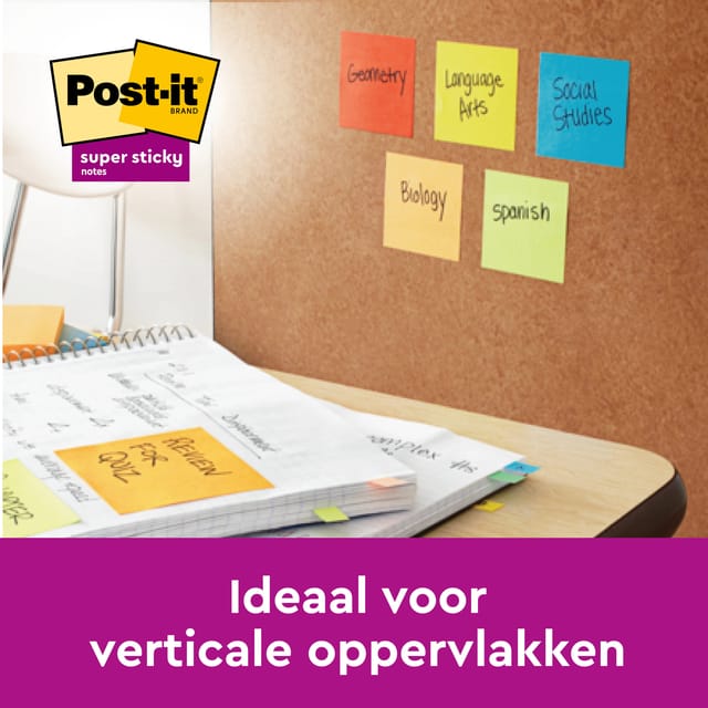 Memoblok 3M Post-it 4645 Super Sticky 101x152mm lijn roze