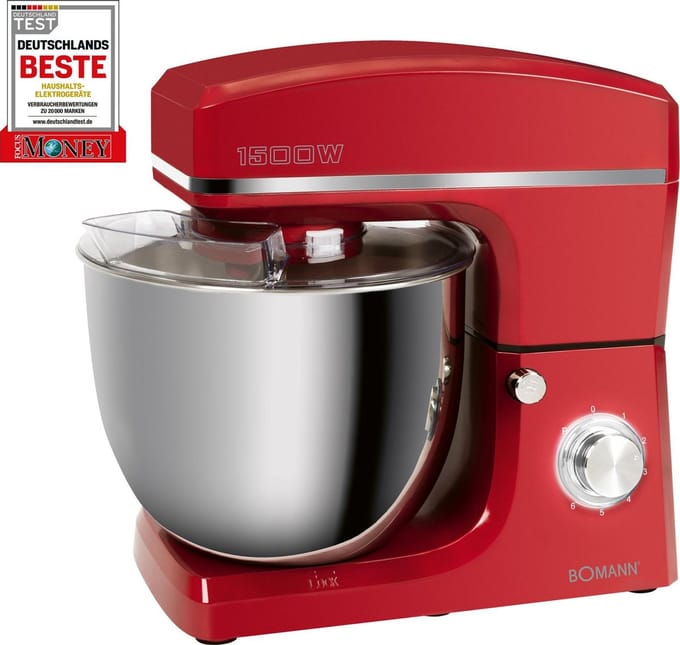 Bomann KM 6036 CB - Keukenmachine - 1500 W - 10 liter - Rood