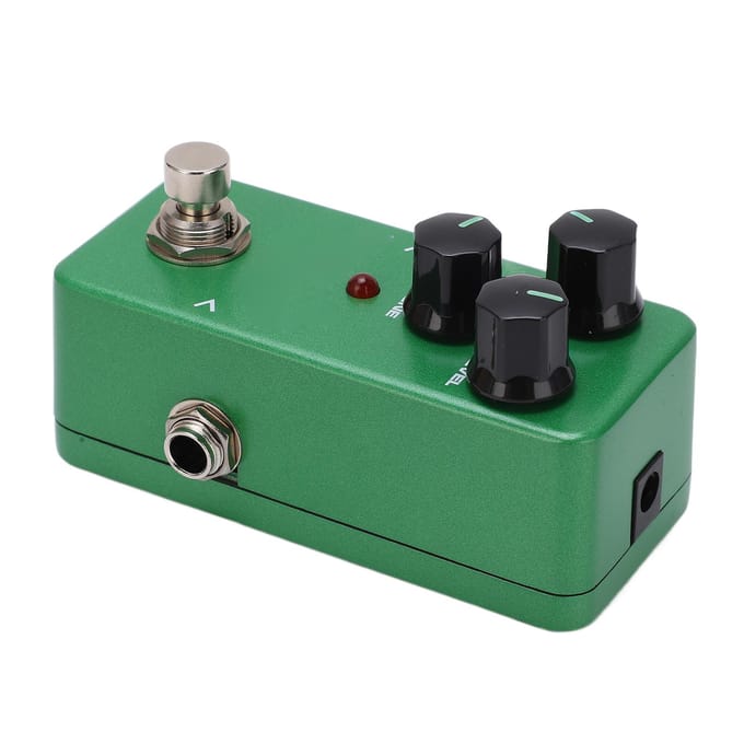 Pédale d'effet guitare OVERDIRIVE Mini Simple Réglable Accessoire Instrument de Musique Vert black