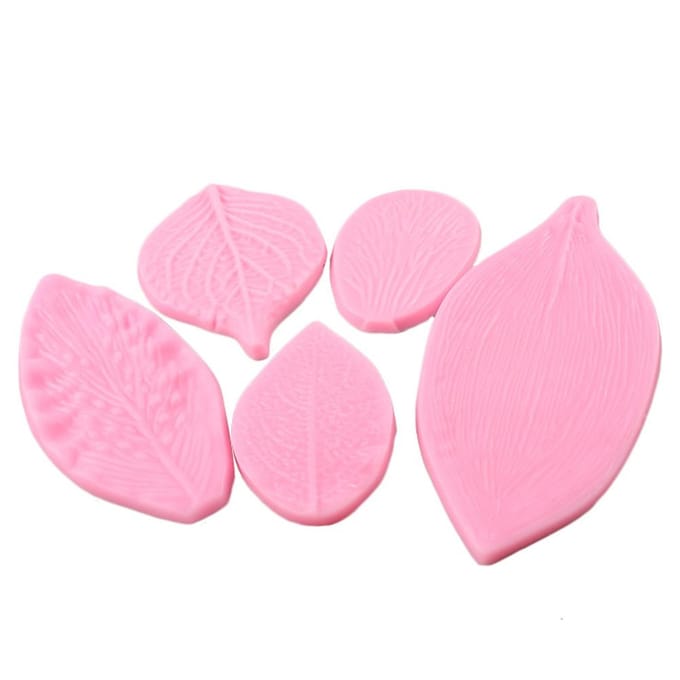 5 Stuks 3D Blad Koekjes Uitstekers Vormen Siliconen Bakkerij Decoratie Gereedschap beige