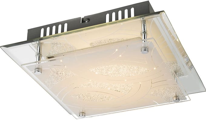 12W LED plafondlamp Verlichting chroom glas Globo NOIR II 48211-12