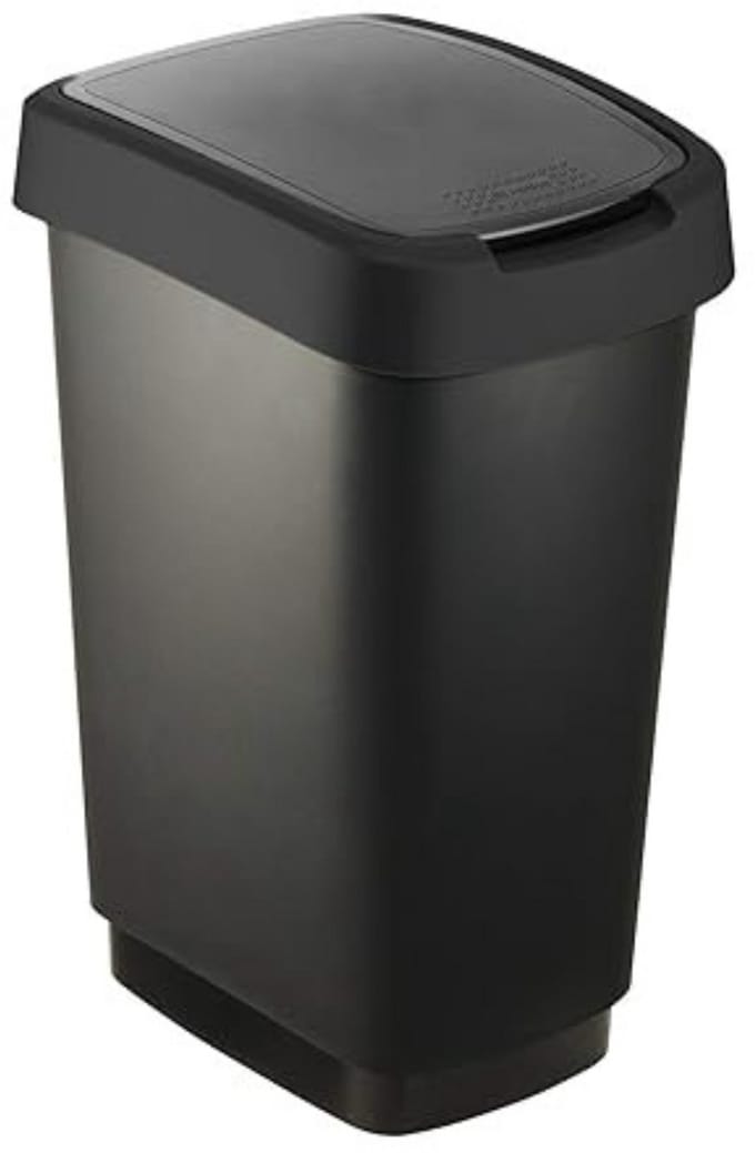 Rotho Salsa - prullenbak - swingdeksel - 50L - BPA vrij - zwart