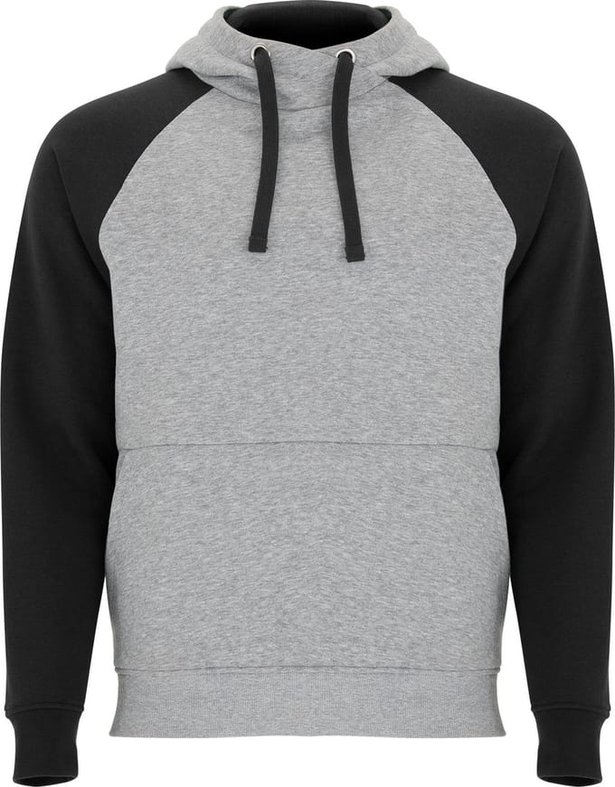 Roly Badet Hooded Sweatshirt RY1058 - Heather Grey 58/Black 02 - 3XL