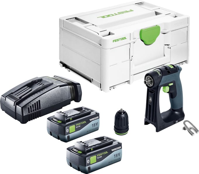 Festool CXS 18 Basic accuschroefboormachine 18 V 40 Nm borstelloos + 2x accu 8.0 Ah + snellader + systainer