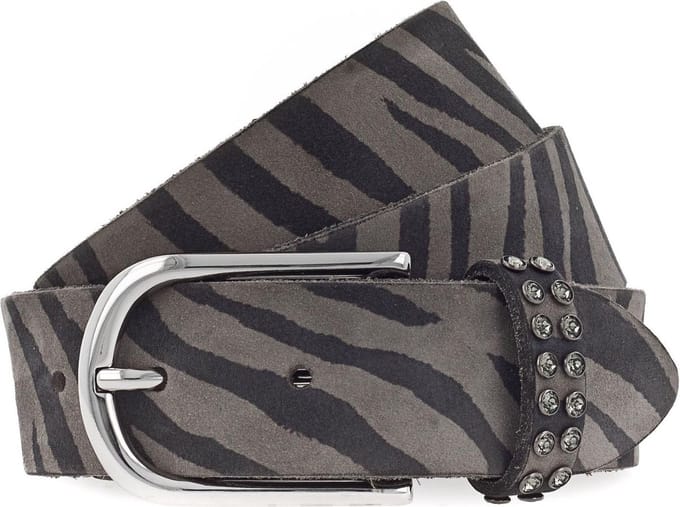b.belt Riem Leora Swk Ledergürtel W75 Grey Taupe / Anthrazite Grey Bruine Veelkleurig