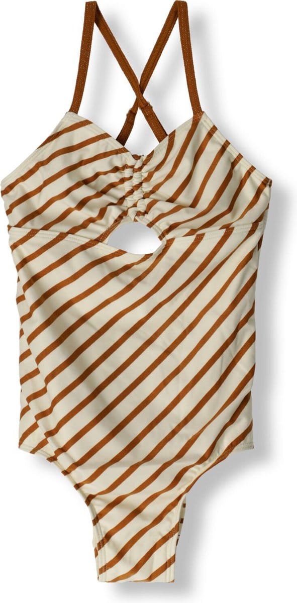 Beachlife Spice Stripe Swimsuit Zwemkleding Meisjes - Cognac - Maat 110/116