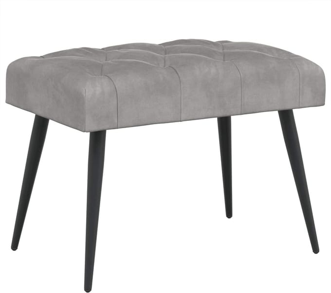 vidaXL - Bank - met - knopen - tufting - Lichtgrijs - 60 - x - 40 - x - 45 - cm - Fluweel