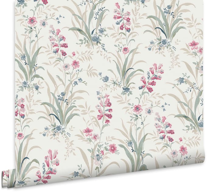 Laura Ashley Mosedale Posy Behang - Bloemen - 10mx52cm - Blauw