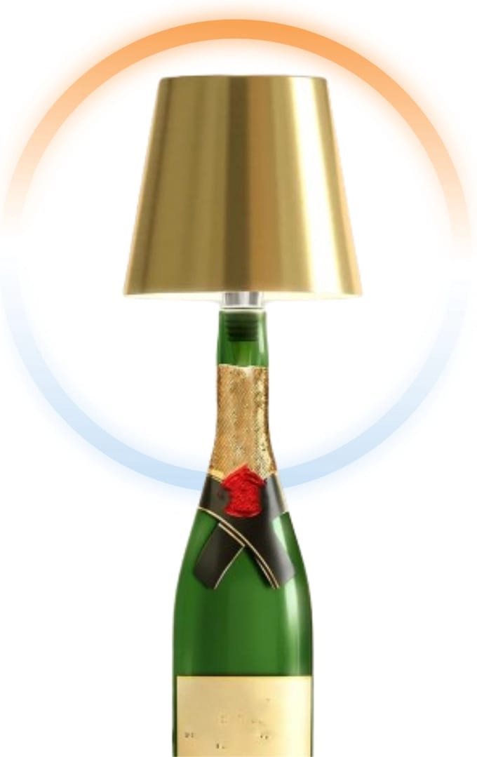 Oplaadbare Flessenlamp - Tafellamp - Dimbaar - Aluminium - Waterdicht - Goud