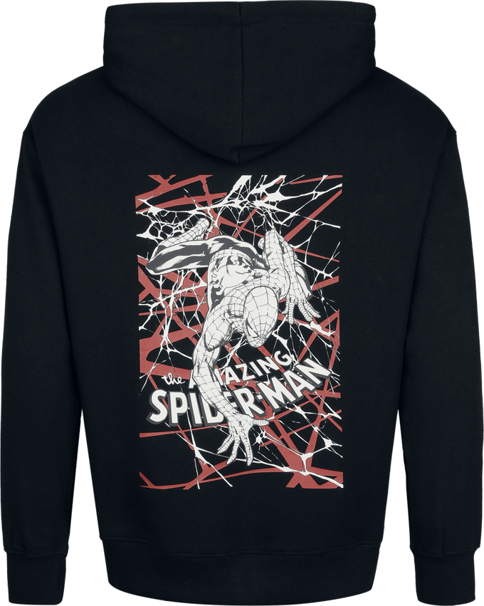 Spider-Man Vest met capuchon - Retro Comic Design - S tot L - voor Mannen - zwart