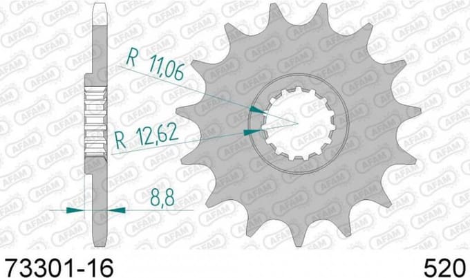 Pignon de sortie de boite Afam pour Moto KTM 250 EXC 73301 Neuf