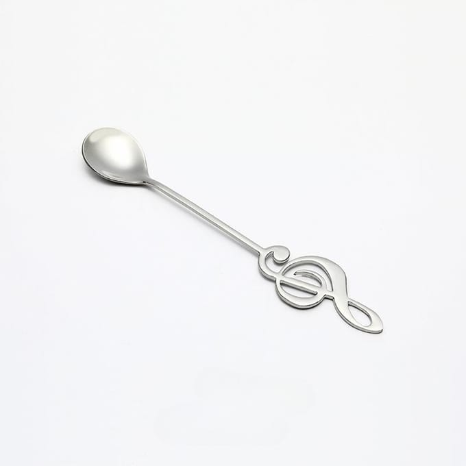 Cuillères à café en acier inoxydable, Note musicale créative, cuillère à lait, crème glacée, cuillère à Dessert, vaisselle argenté