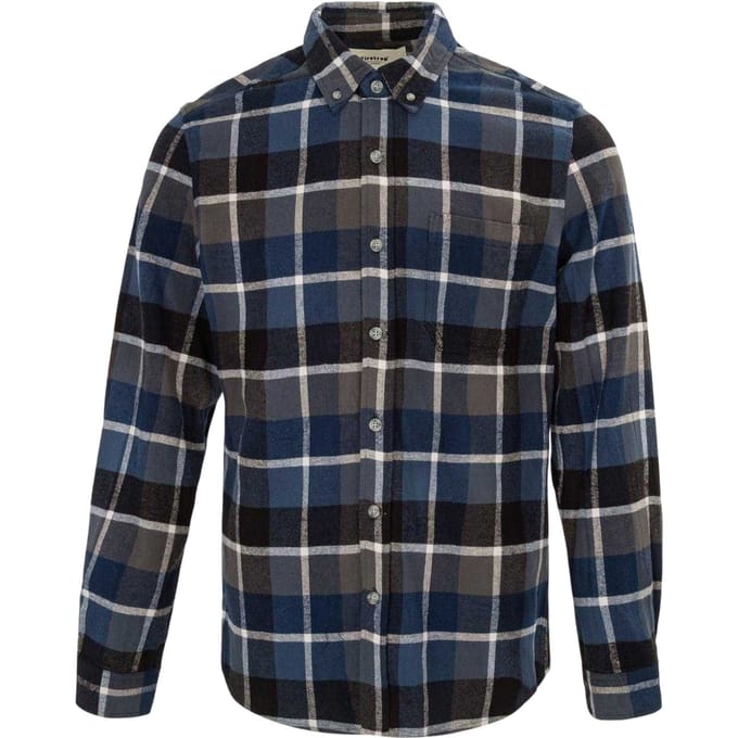 Firetrap Geruit herenoverhemd (Blauw/Zwart)