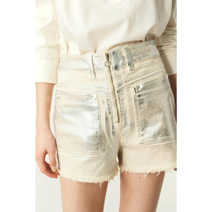BA&SH Short Cdavid Silver Size: 40 | Shorts Outlet | Dames | Zilver