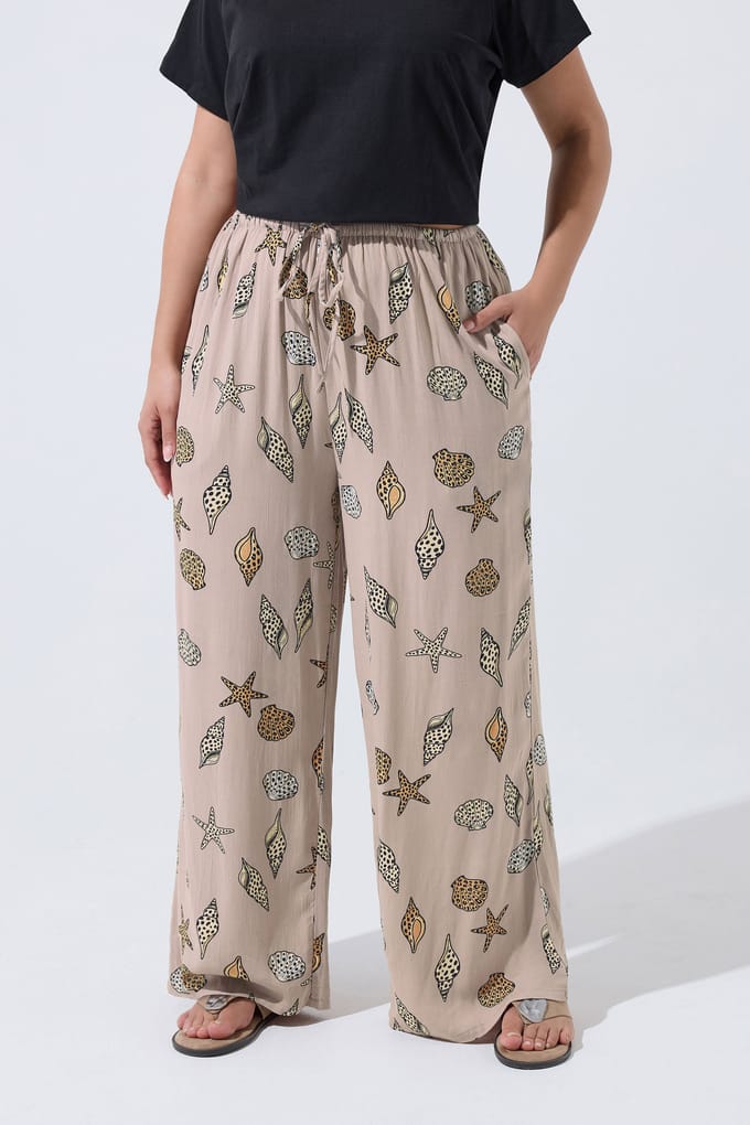 Limited Collection Naturelbruine Luipaardschelpenbroek Size 48