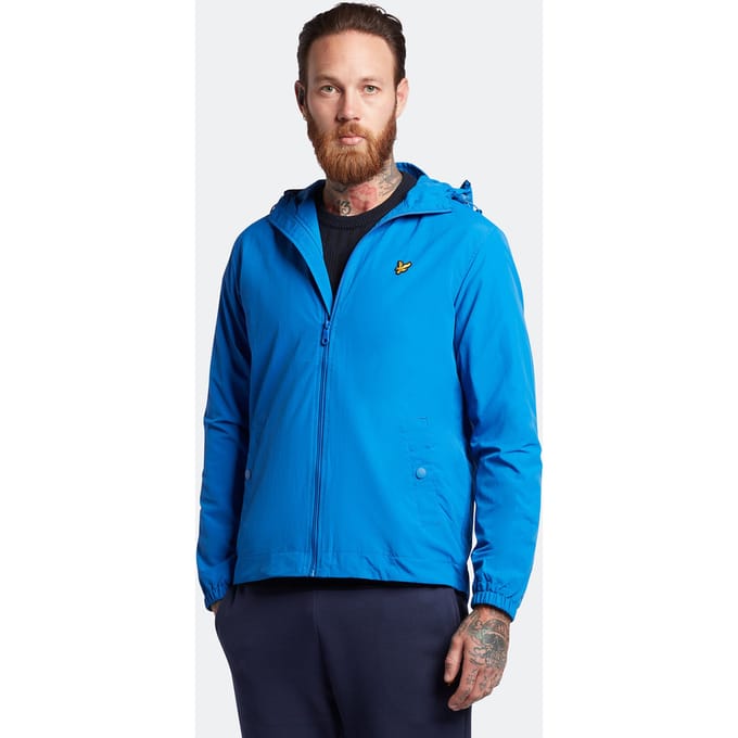 Lyle & Scott jack met rits en capuchon in blauw