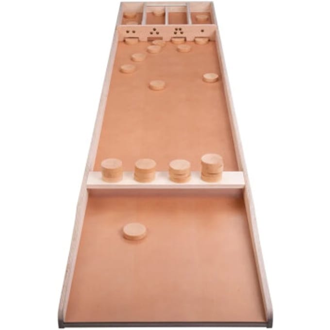 Longfield Sjoelbak Advanced - Dark Finish - 200 cm Wedstrijdsjoelbak - met 30 Sjoelstenen