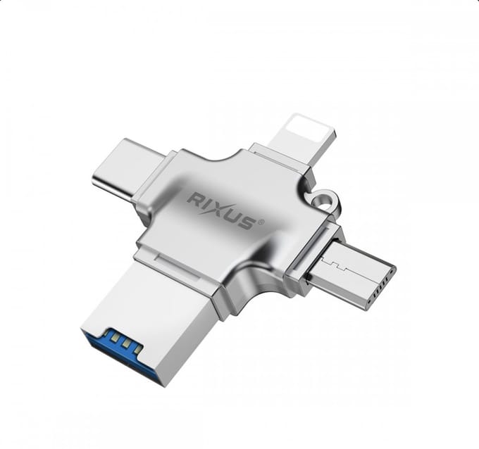 Rixus 4-in-1 Multi Function Card Reader - Type-c - USB.30 - High Speed