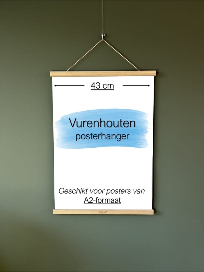 Posterhanger A2 formaat (43 cm) Vuren hout