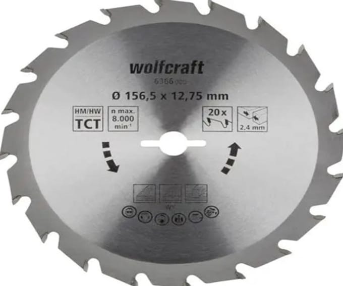 Wolfcraft - Cirkelzaagblad - 156,5 mm doorsnede