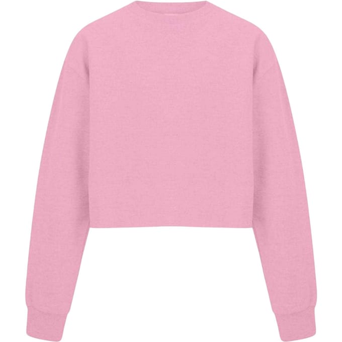 Miso Dames-sweatshirt met ruime pasvorm en korte mouwen (Roze)
