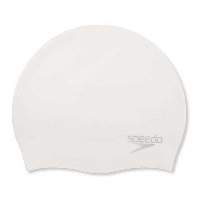 Speedo Plain Moulded Silicone Cap Badmuts - Wit/Zilver