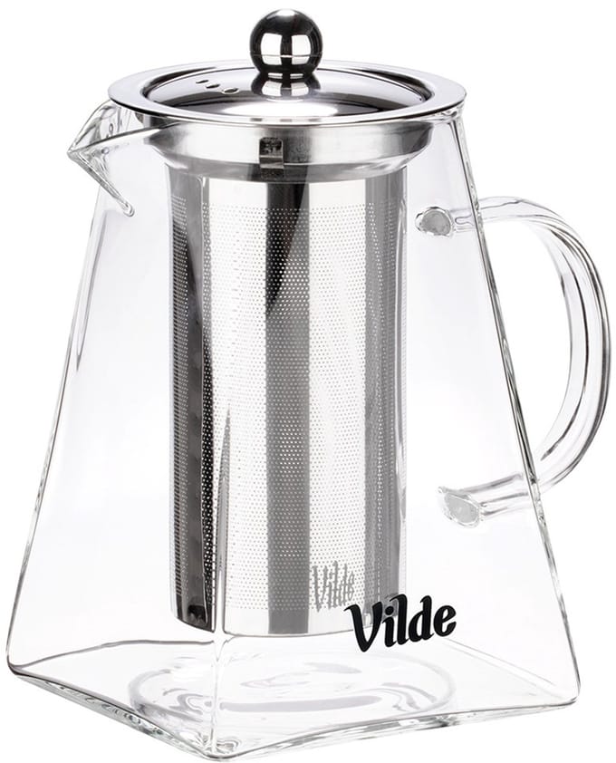 Vilde Tea - Theepot met filter - Borosilicaatglas - Roestvrij staal - 920 ml