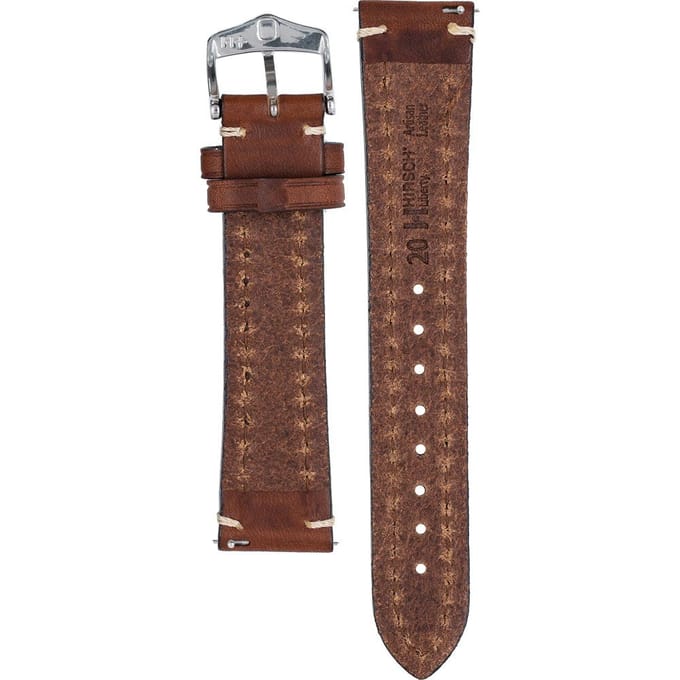 Hirsch Horlogeband -  Liberty Bruin - Leer - 20mm