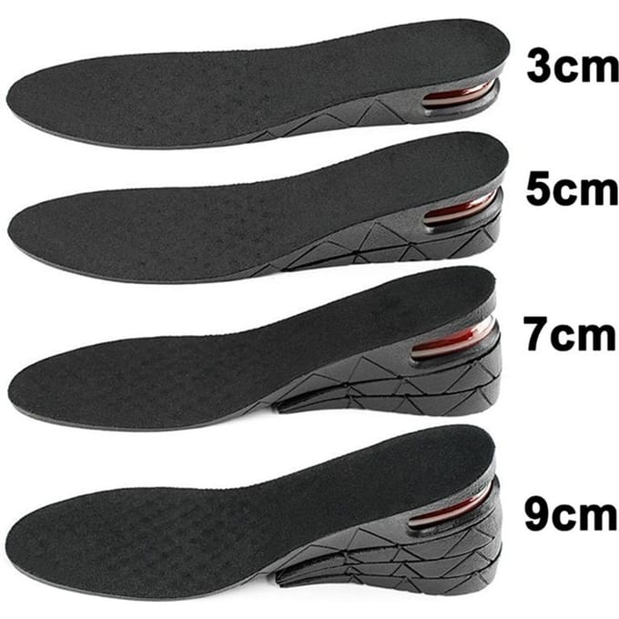 Semelles Augmentant la Taille Coussin d'Air Semelles Élévatrices pour Chaussures Kits d'Élévation Inserts Pour Hommes Femmes Semelles Plus Hautes 3-9 cm Hauteur Variable 3CM noir