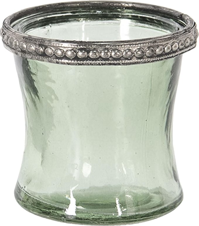 Waxinelichthouder  | Ø 7*7 cm | Rood | Metaal / glas | Clayre & Eef | 6GL2399