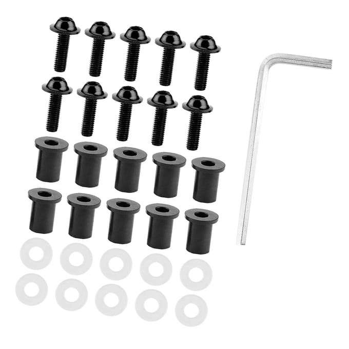 10 stuks Motorfiets Windschroeven Moeren Ringetjes Universele Motorfiets Kuipmontagekit Black zwart