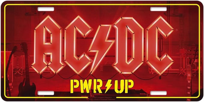 AC/DC - Pwr Up Metalen wandbord - Rood