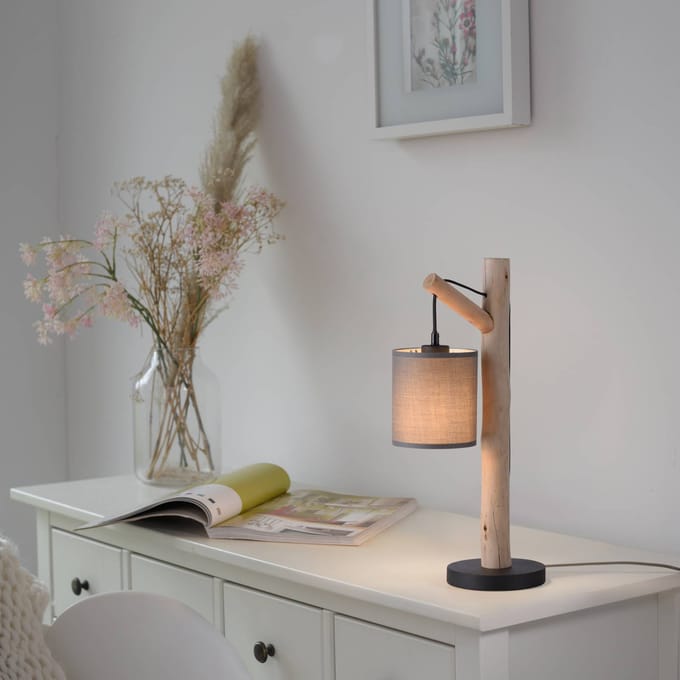 JUST LIGHT. GmbH Tafellamp Gerda Tribu, papier, hout, hoogte 53 cm