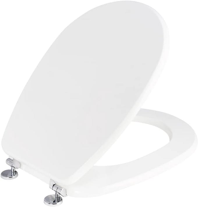 Wc-bril wit hoogglans MDF 35,8 x 46 cm verstelbare scharnieren