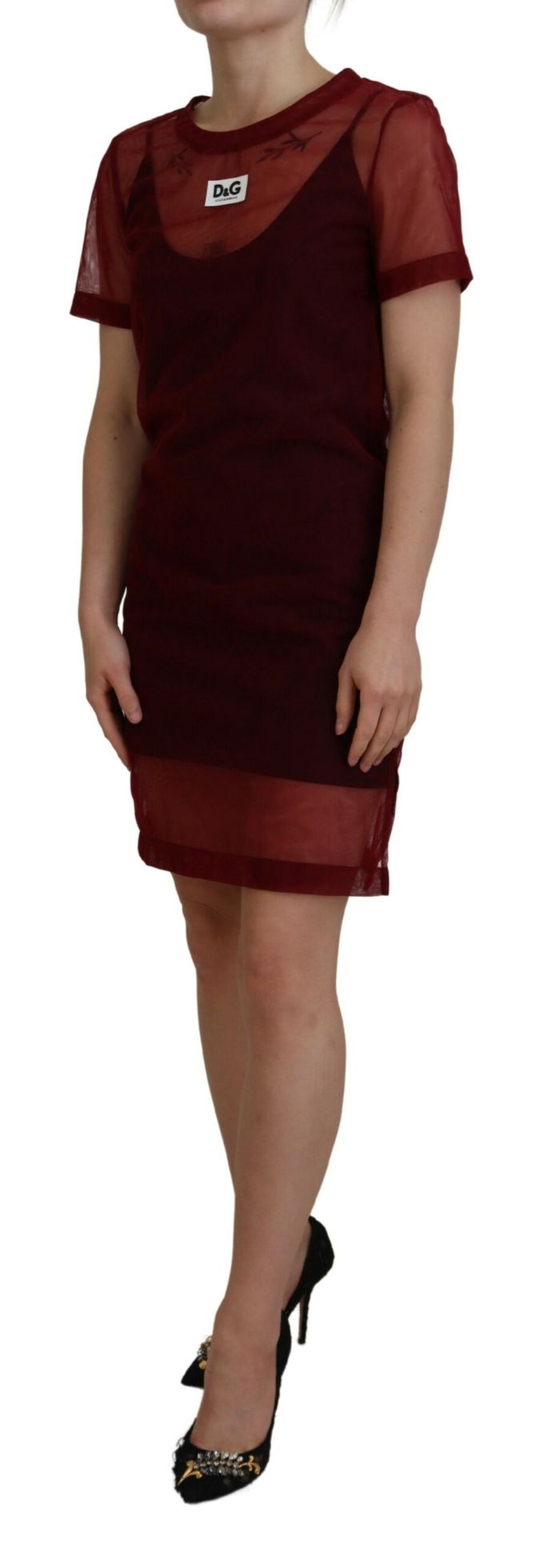 Gehaakt Mini Jurk Bordeaux Stijl