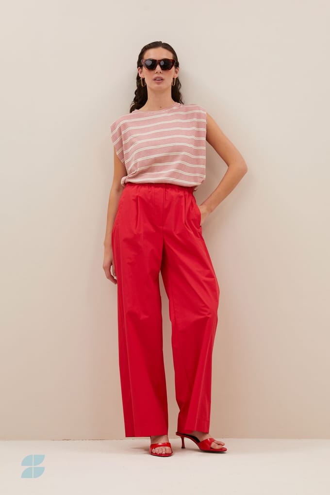 By-Bar Diede Nautic Stripe Top Red Nautic Stripe Größe: S | Tanktops Outlet | Damen | Rot