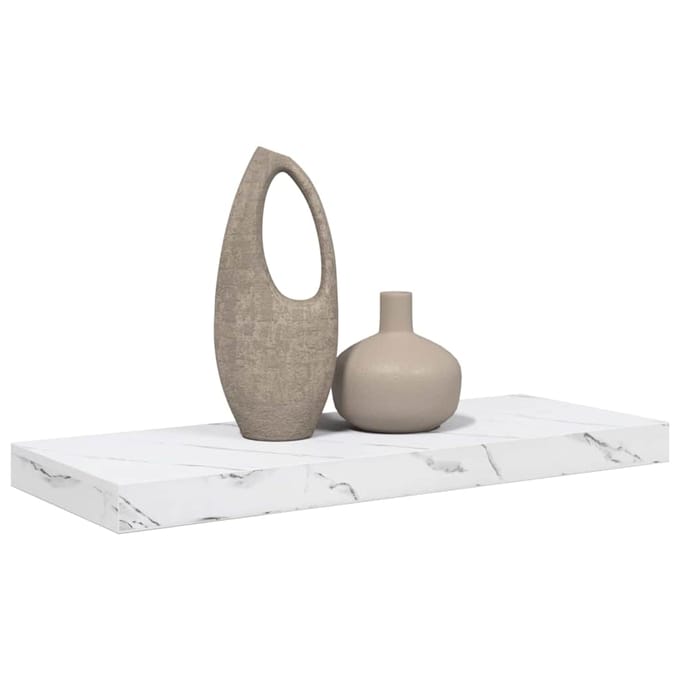 vidaXL - Wandplank - Muurmontage - Wit - Marmer - 60 - x - 23,5 - x - 3,8 - cm