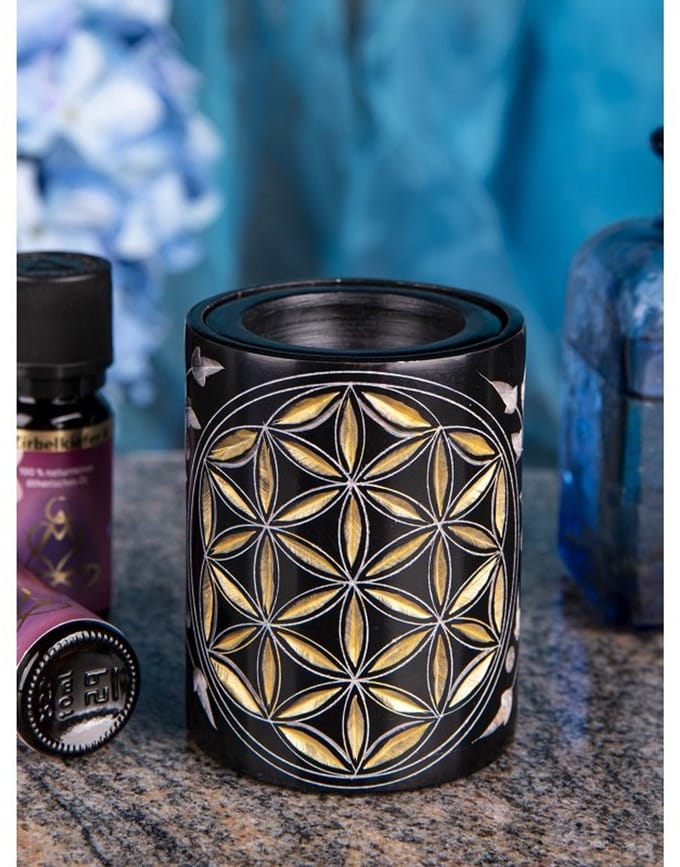Aromalamp Levensbloem zwart goud