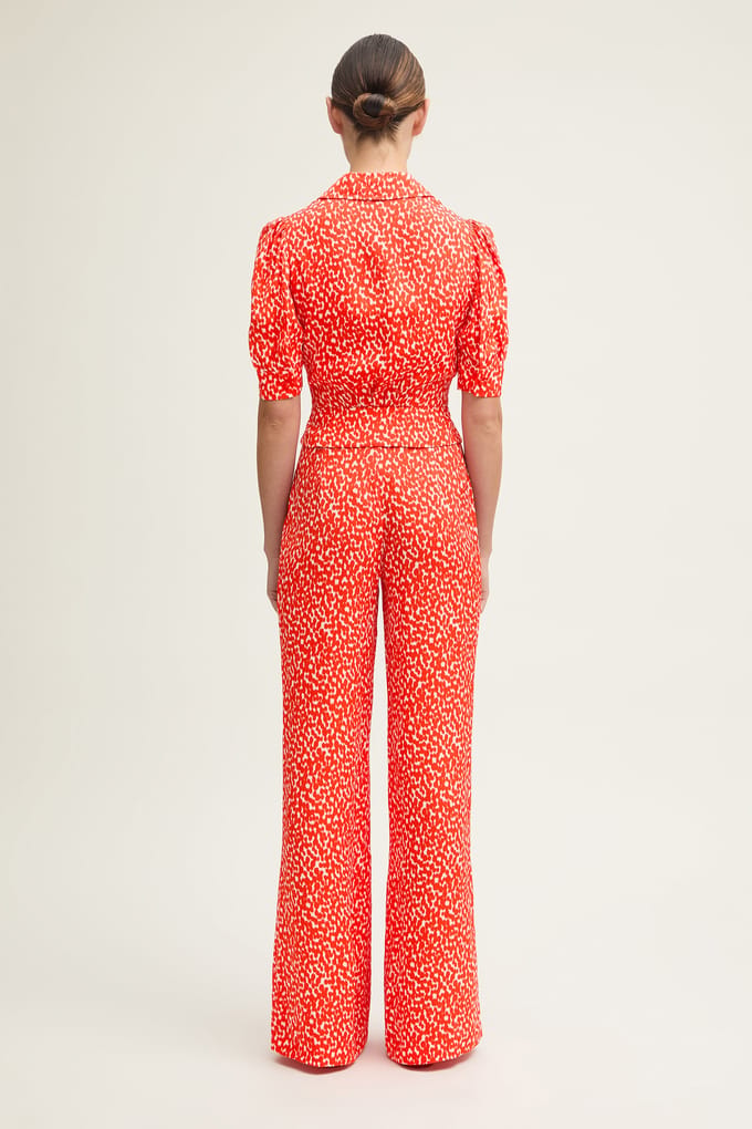 LK Bennett Tr Sophie Ikat Spot Tr Red Größe: 10 | Stoffhosen Outlet | Damen | Rot